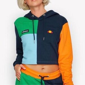 Ellesse Colorblock Cropped Hoodie